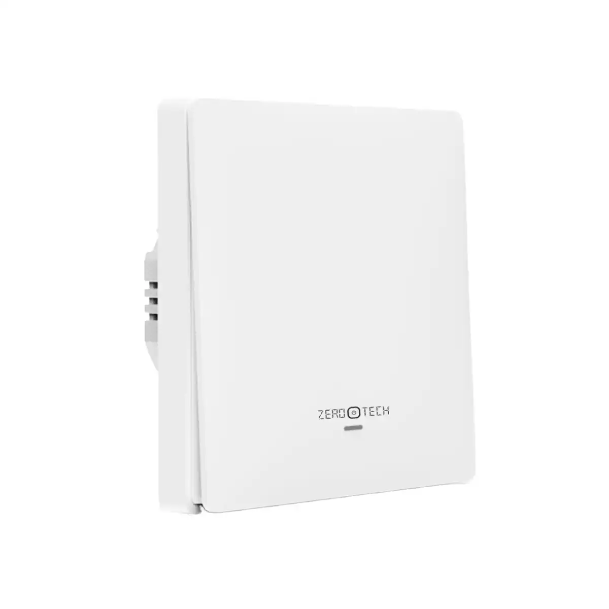 مفتاح ضغط ذكي أحادي الخط بتقنية Zigbee بتصميم عصري لون ابيض، يجمع بين الإحساس التقليدي والتحكم الذكي في الإضاءة عبر تطبيق الموبايل او الشاشات