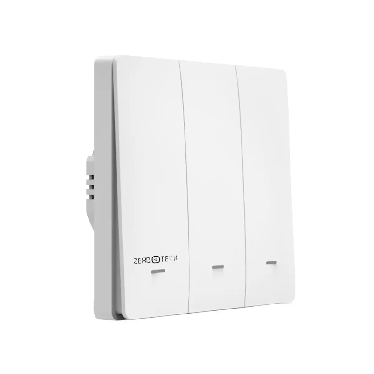 مفتاح ضغط ذكي ثلاثي الخط بتقنية Zigbee بتصميم عصري لون أبيض ، يجمع بين الإحساس التقليدي والتحكم الذكي في الإضاءة عبر تطبيق الموبايل او الشاشات