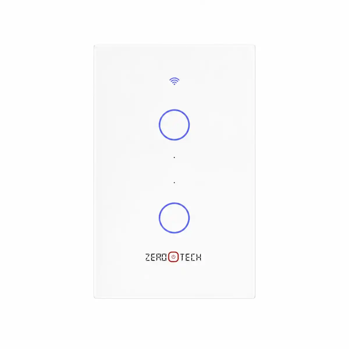 مفتاح حائط لمس ذكي ثنائي الخط بتقنية Zigbee لون ابيض يجمع بين الفخامة وسهولة التحكم في الإضاءة عبر تطبيق الموبايل او الشاشات